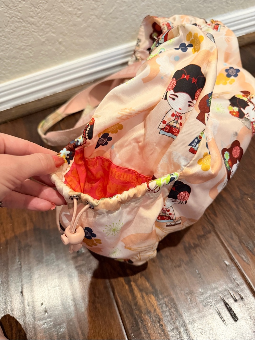 Harajuku Lovers by Gwen Stefani Y2K Kawaii Kokeshi / Geisha Tote Pale Pink BTS - Picture 4 of 6